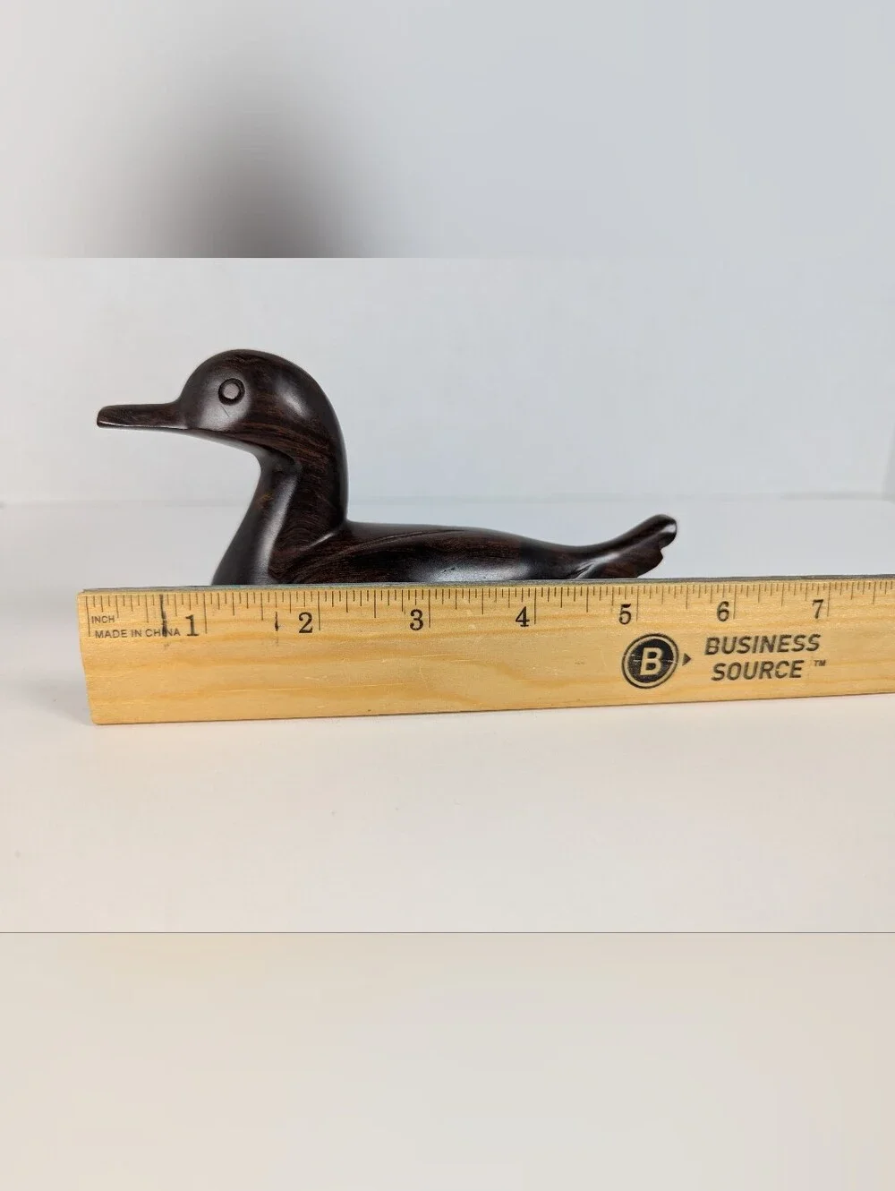 Vintage Set of 3 Carved Wooden Ducks Dark Hardwood Chinese 9